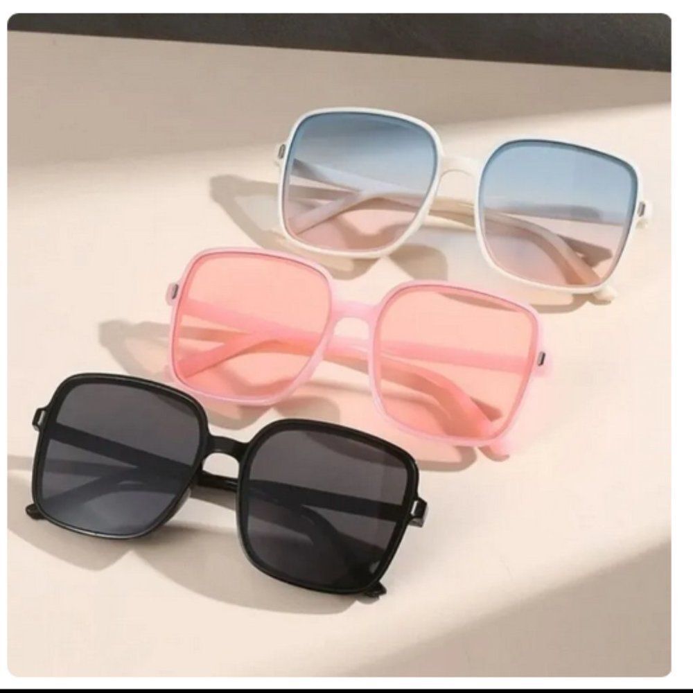 NWOT Lot of 3 oversize square wide sunglasses